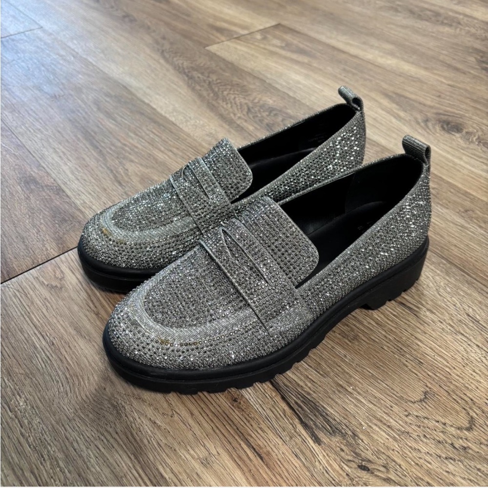 Sparkling Silver Loafers